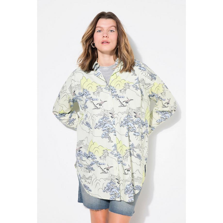 Studio Untold Camicia oversize stampa allover maniche lunghe  