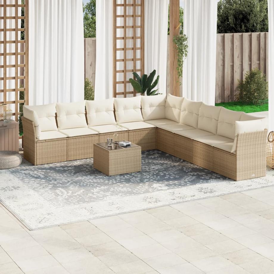 VidaXL Ensemble de canapés de jardin rotin synthétique  