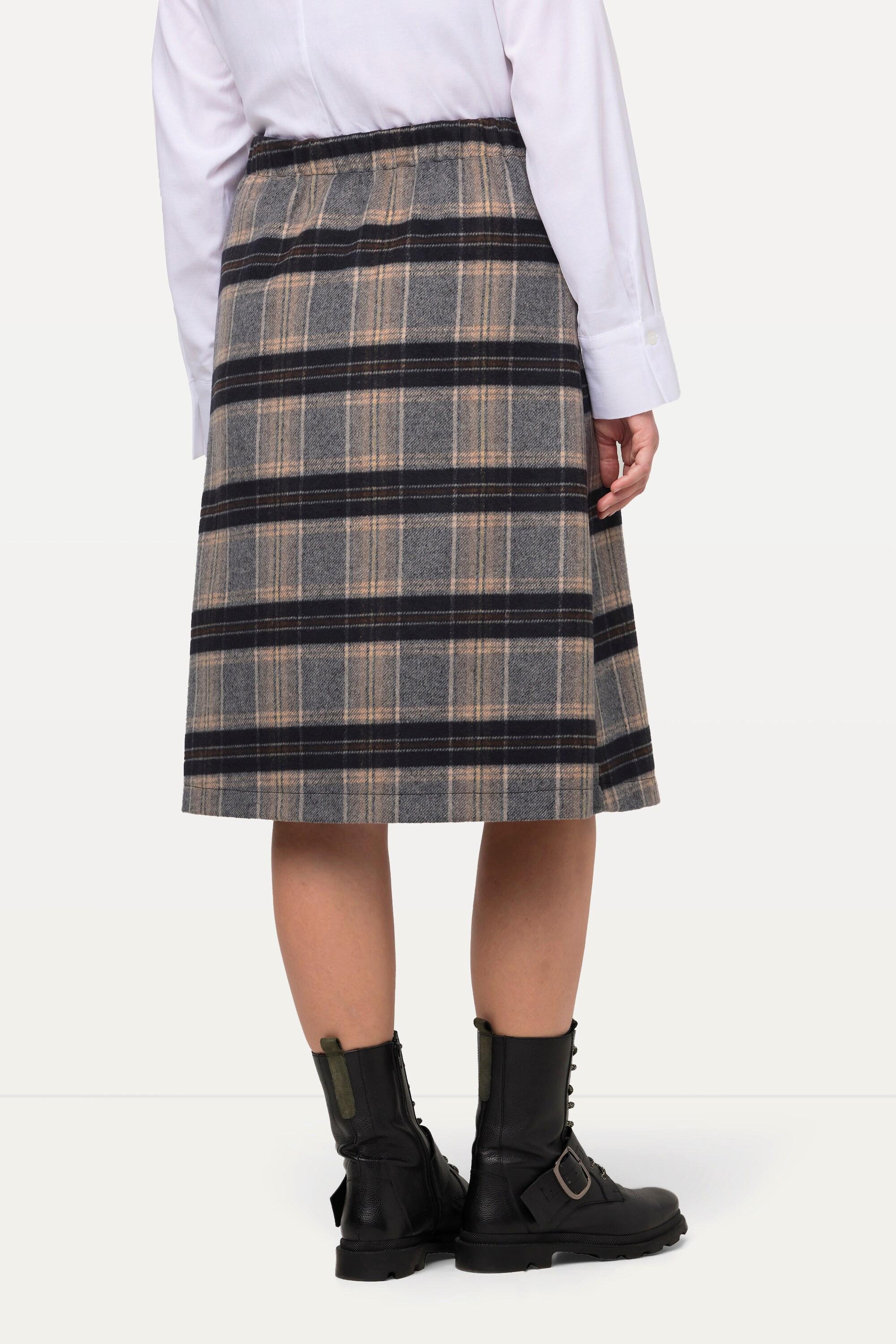 Ulla Popken  Landhaus Kilt, Karo, A-Linie, Schmuckknöpfe, Wickeloptik 