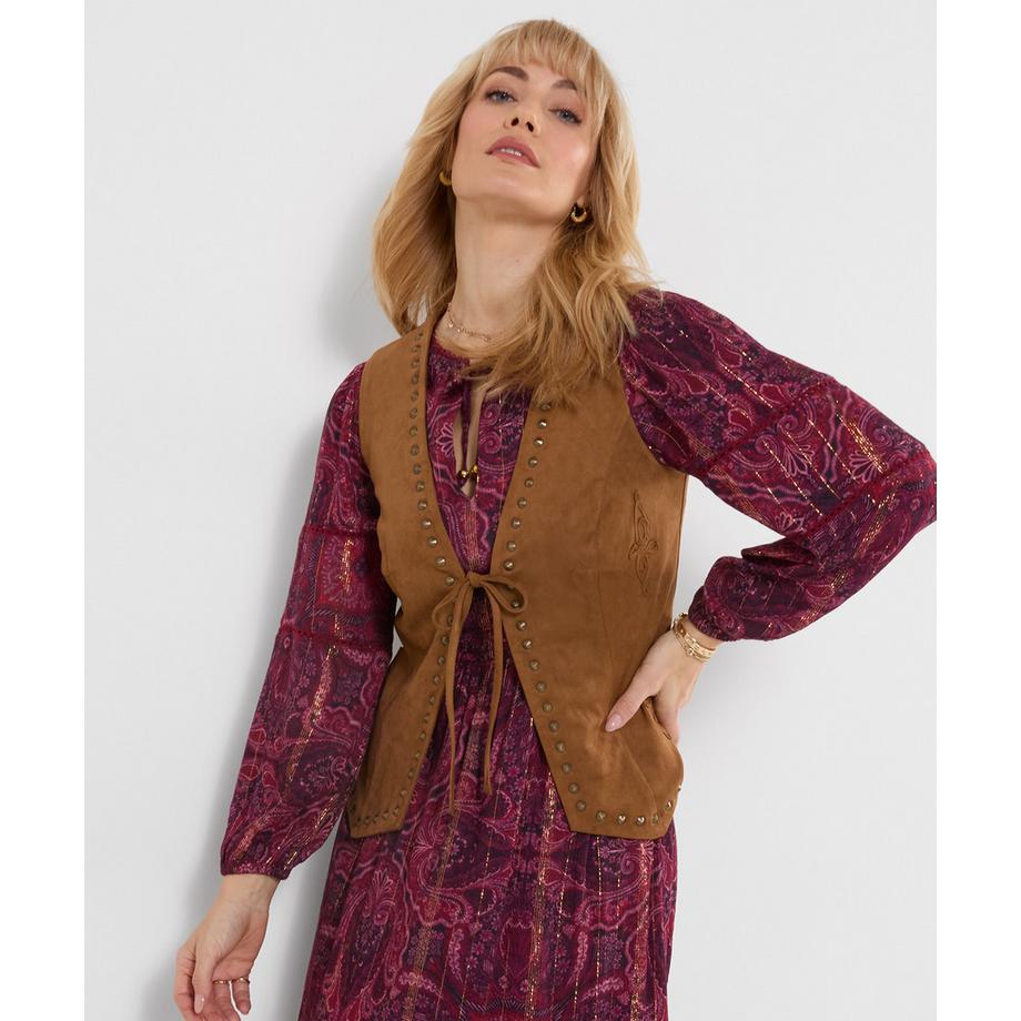 Joe Browns Veston Boho en Suédine à Clous  