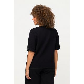 Ulla Popken  Blouse oversized en mousseline à col tunisien et manches courtes 