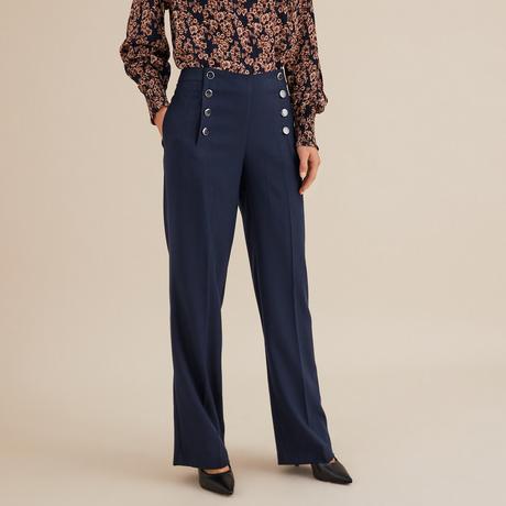 La Redoute Collections  Weite High-Waist-Hose mit Hosenklappe 