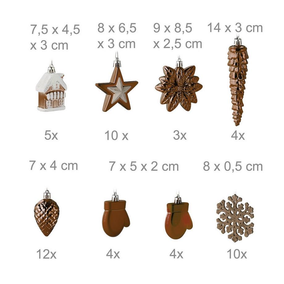 Northix Weihnachtsschmuck-Set, 100-teilig  