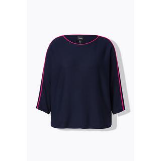Ulla Popken Pullover Piping U-Boot-Ausschnitt 3/4-Arm  