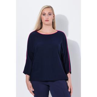 Ulla Popken Pullover Piping U-Boot-Ausschnitt 3/4-Arm  