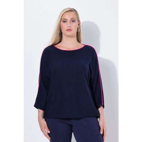 Ulla Popken Pullover Piping U-Boot-Ausschnitt 3/4-Arm  