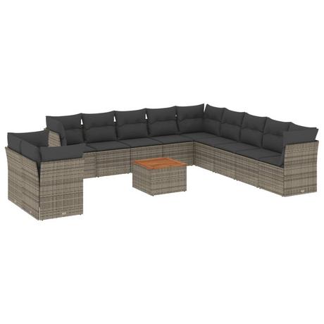 VidaXL set divano da giardino Polirattan  