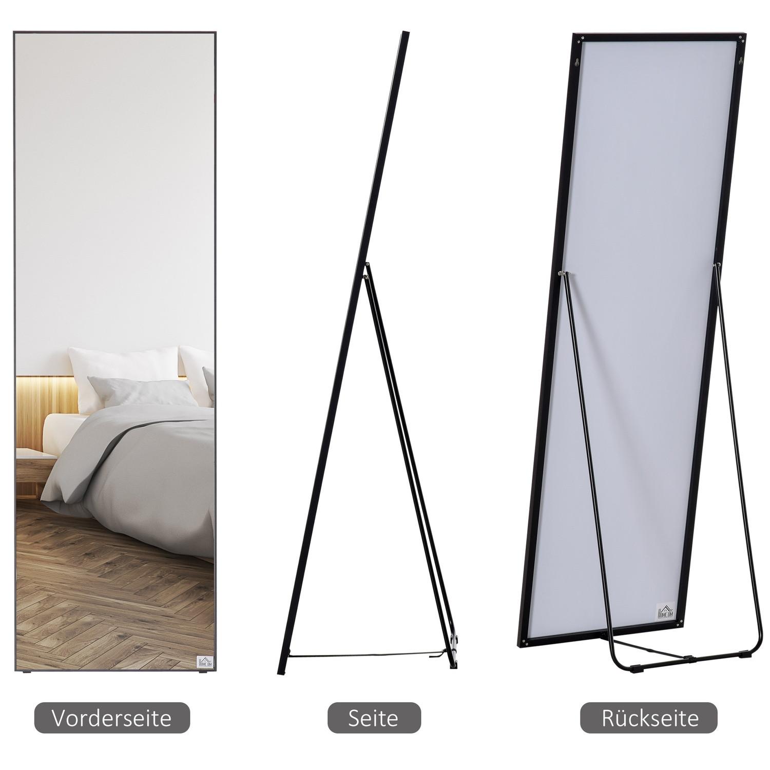 Northio  Miroir sur pied, miroir sur toute la longueur, miroir dressing avec support, cadre en aluminium, pour chambre et couloir 