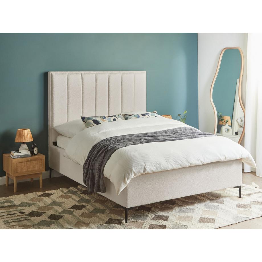 Beliani Letto contenitore en Bouclé Moderno SEZANNE  