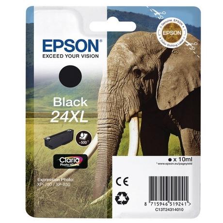 EPSON  Elephant Singlepack Black 24XL Claria Photo HD Ink 