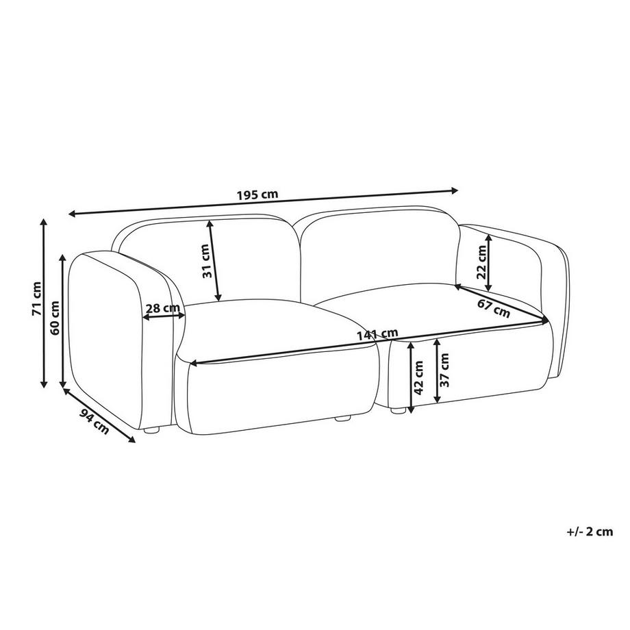 Beliani Canapé 3 places en Tissu Scandinave AFOSS  