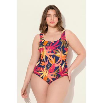 Maillot de bain, sans bonnets souples. Décolleté rond. Doublure sur le devant. Imprimé forêt.