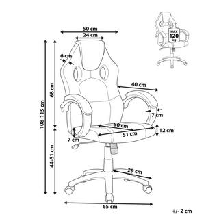 Beliani Chaise de bureau en Cuir PU Moderne FIGHTER  