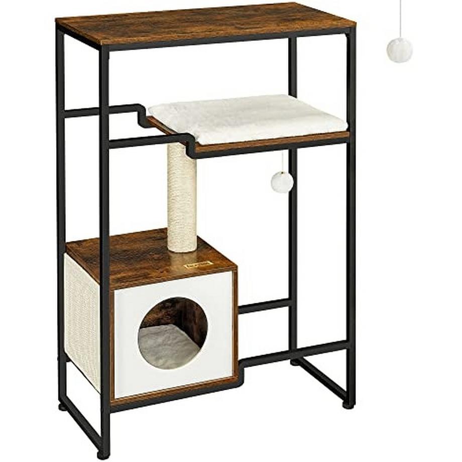 Pricenet  Vintage-Kratzbaum mit Sisalstämmen und Kuschelhöhle 