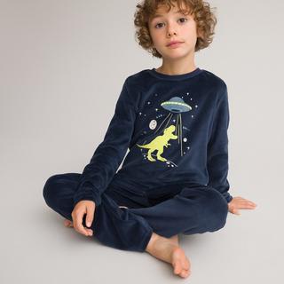 La Redoute Collections  Samtpyjama mit Leuchtmotiv  Dino 