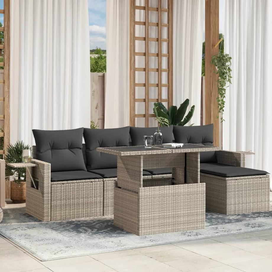 VidaXL Ensemble de canapés de jardin rotin synthétique  