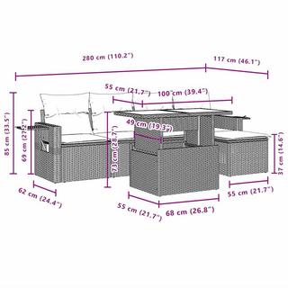 VidaXL Garten sofagarnitur poly-rattan  