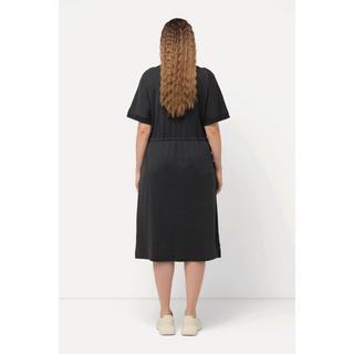 Ulla Popken Abito di jersey Coulisse Linea ad A Scollo a V Mezza manica  