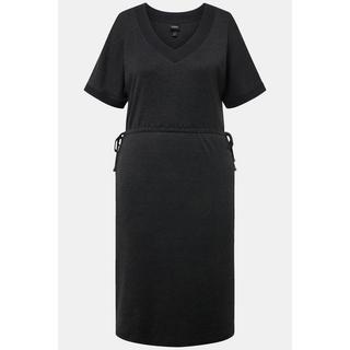 Ulla Popken Abito di jersey Coulisse Linea ad A Scollo a V Mezza manica  