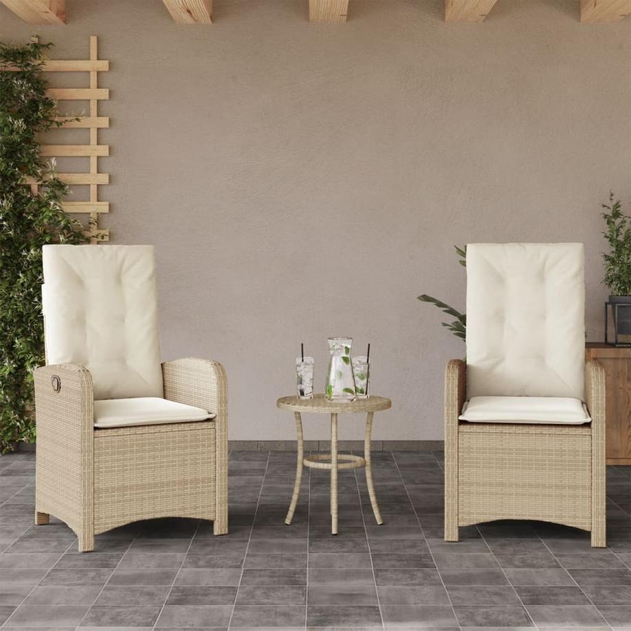 VidaXL Chaise de jardin inclinable rotin synthétique  