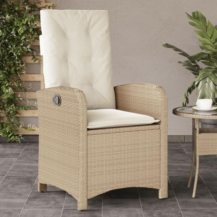 VidaXL Chaise de jardin inclinable rotin synthétique  
