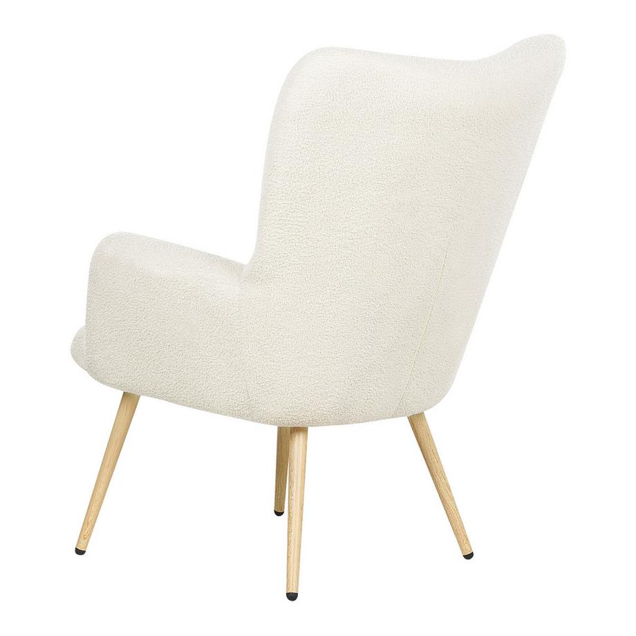 Beliani Fauteuil à oreilles en Bouclé Rétro VEJLE  