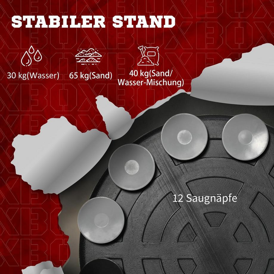 Northio  Boxsack, Boxständer mit Punchingball, Reflexstange, 1,63-2,05 m Höhenverstellbarer Standboxball mit Pratze, Standboxtrainer für Boxing, HDPE, Kunstleder 