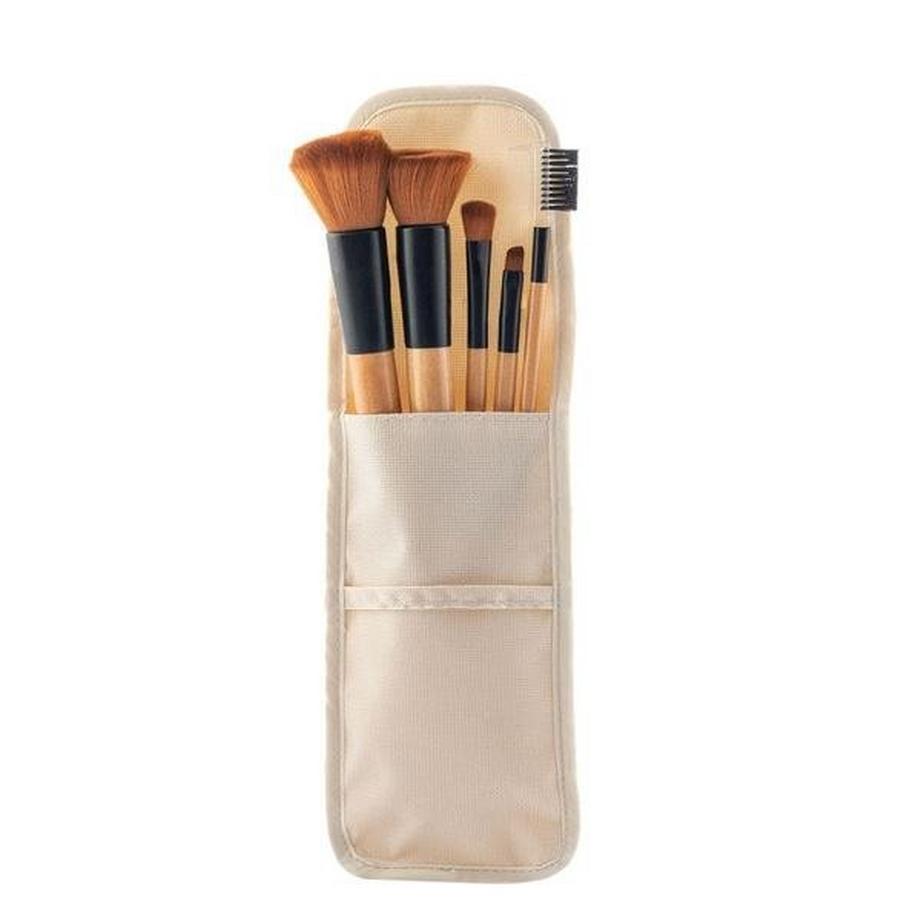 B2X  5 pennelli da trucco in legno 