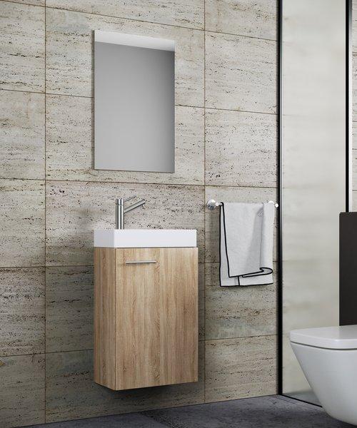 VCM 3-pièces ensemble de meubles de salle de bain WC invités salle de bains lavabo petit étroit Slito SP  