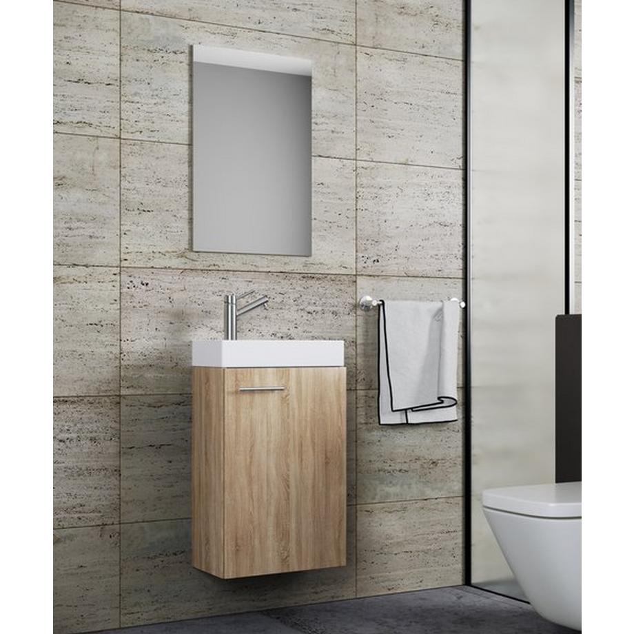 VCM 3-tlg Badmöbel Set Gäste WC Gästebad Waschplatz Waschtisch klein schmal Slito SP  