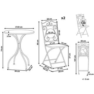 Beliani Bistro Set aus Eisen Retro CARPINO  