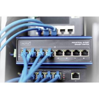 Digitus  Industrial 8-Port Gigabit Switch DIN rail, erweiterter Temperaturbereich 