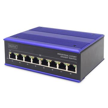 Industrial 8-Port Gigabit Switch DIN rail, erweiterter Temperaturbereich