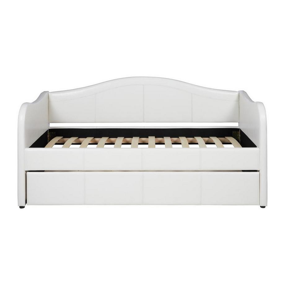 Vente-unique Divano letto con letto estraibile 2 in Similpelle Bianco MATHILDE  