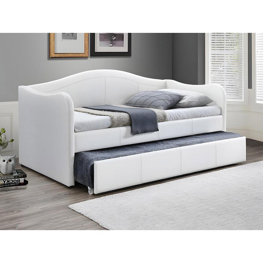 Vente-unique Divano letto con letto estraibile 2 in Similpelle Bianco MATHILDE  