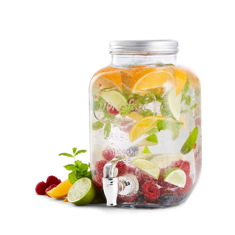 SCHOU  Getränkespender mit Hahn, 8 Liter Glas 