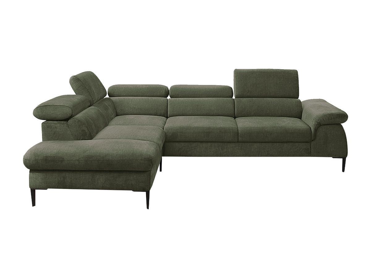 PASCAL MORABITO Grand canapé d'angle gauche convertible en velours vert SEPINA de Pascal Morabito  