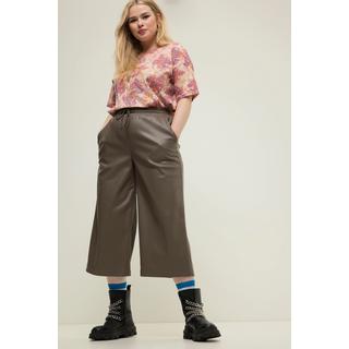 Studio Untold Jupe-culotte large en similicuir taille élastique  