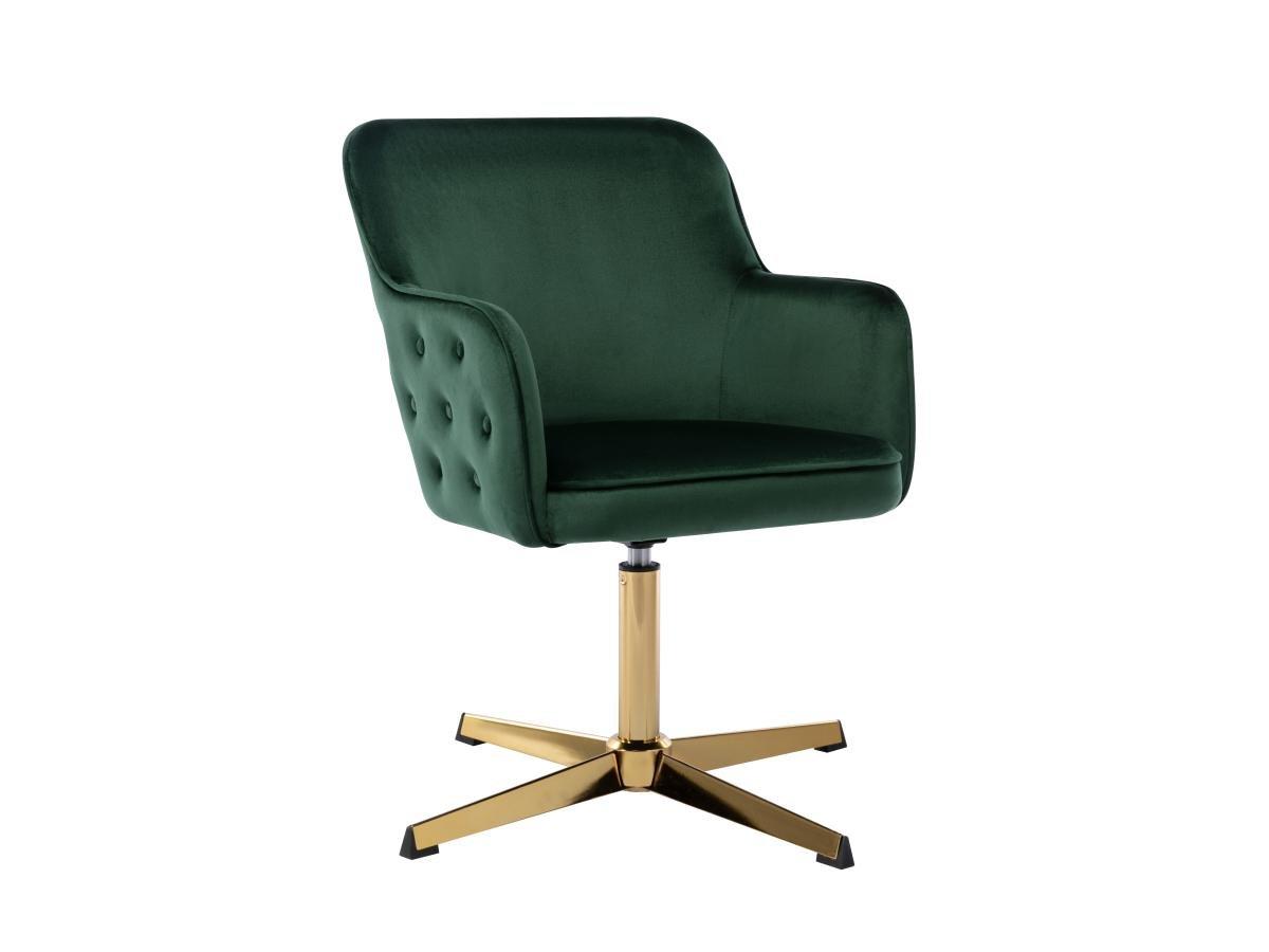 PASCAL MORABITO Chaise de bureau - Velours - Vert et doré - CAPULI de Pascal Morabito  