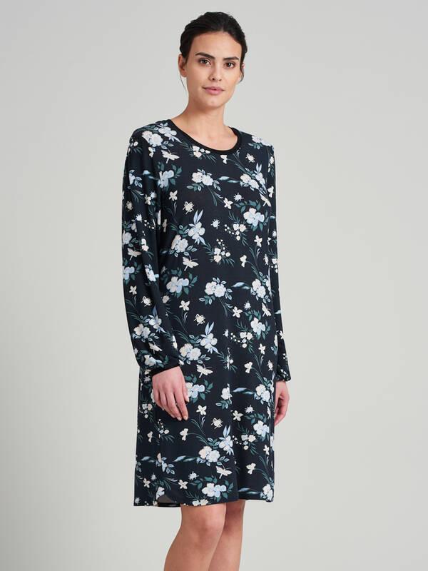 Schiesser Camicia da notte a maniche lunghe con stampa floreale  