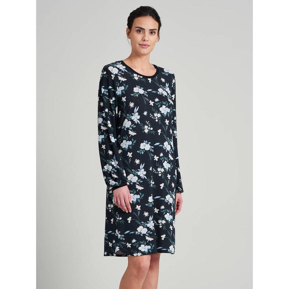 Schiesser Camicia da notte a maniche lunghe con stampa floreale  