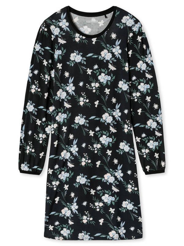 Schiesser Camicia da notte a maniche lunghe con stampa floreale  