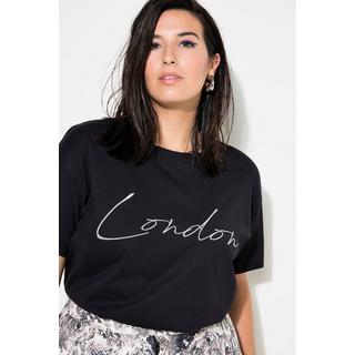 Studio Untold  T-shirt dal taglio oversize con scritta ricamata LONDON ed effetto metallico 