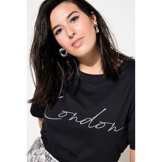 Studio Untold  T-shirt dal taglio oversize con scritta ricamata LONDON ed effetto metallico 