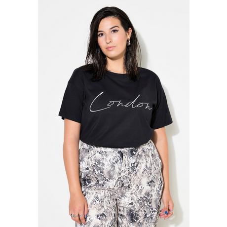 Studio Untold  T-shirt dal taglio oversize con scritta ricamata LONDON ed effetto metallico 