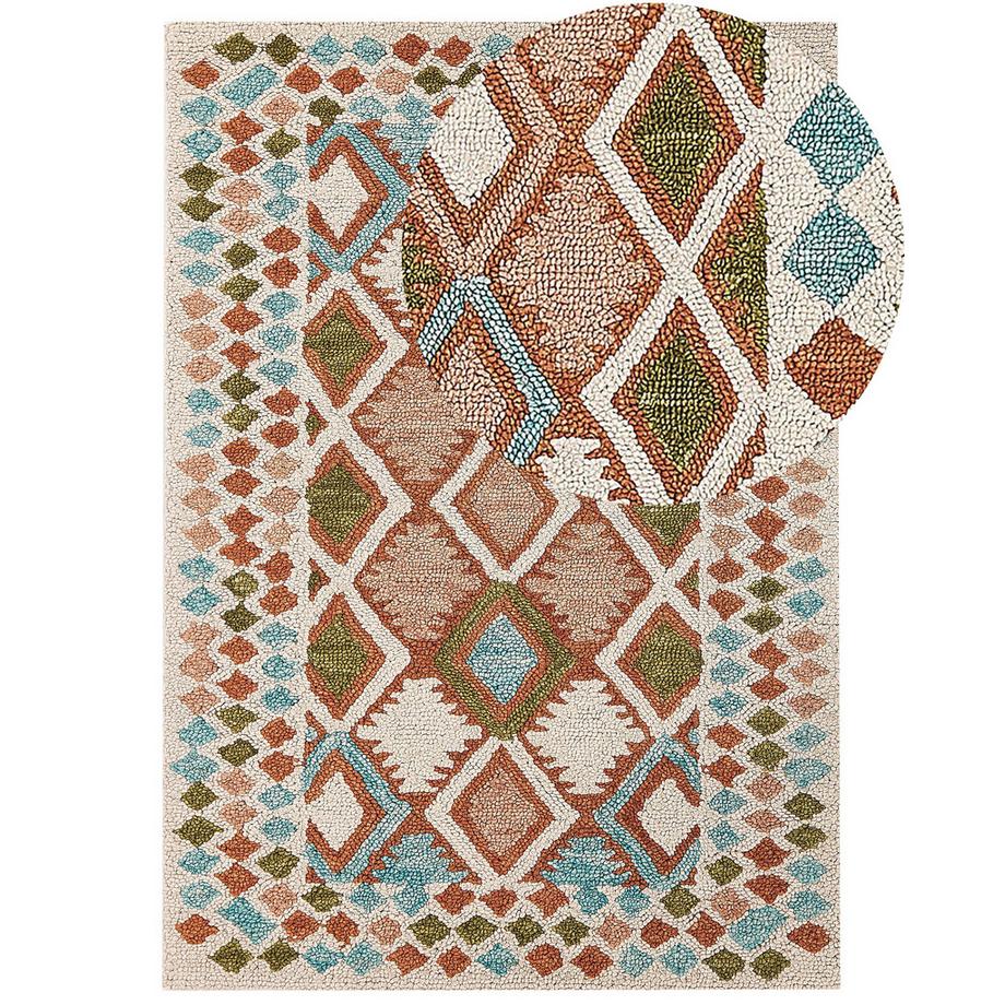Beliani Tapis en Laine Boho ERMENEK  