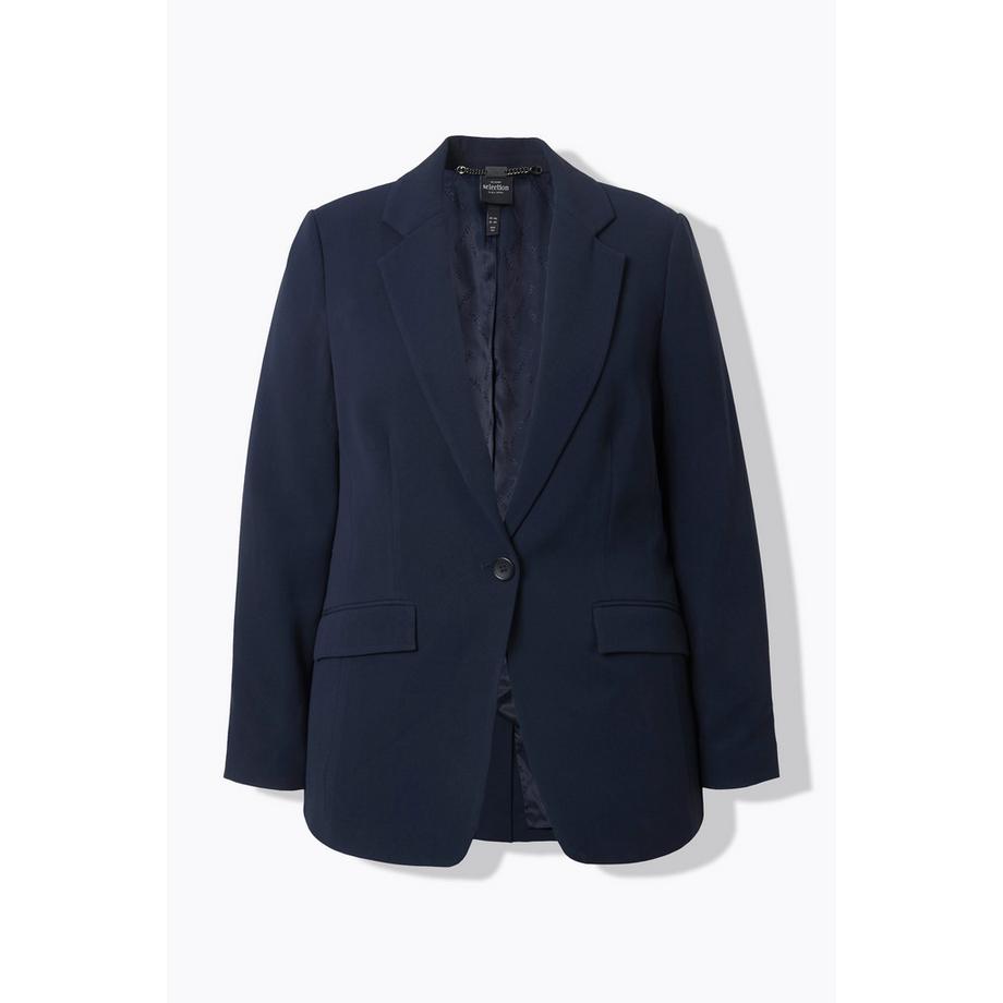 Ulla Popken Blazer Reverskragen Klappentaschen Knopfverschluss  