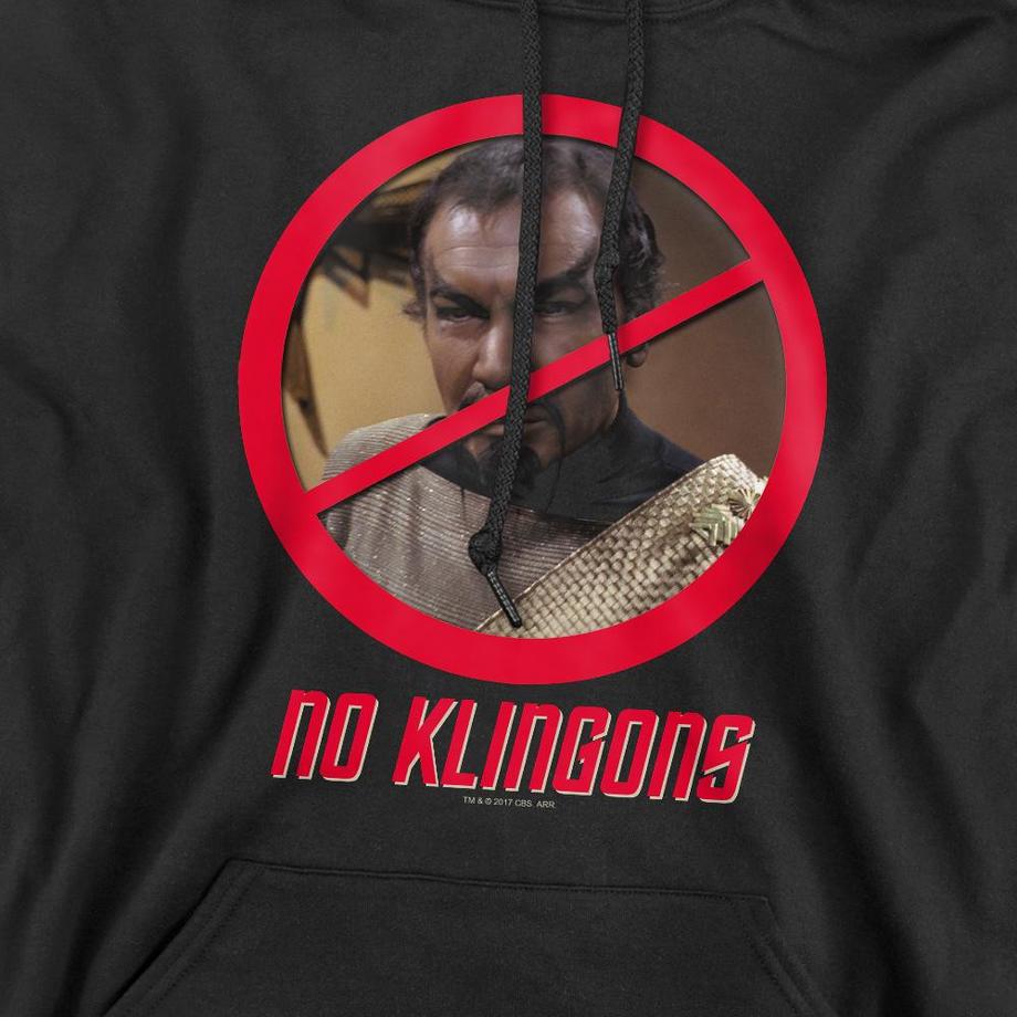 Star Trek No Klingons Felpa con cappuccio  