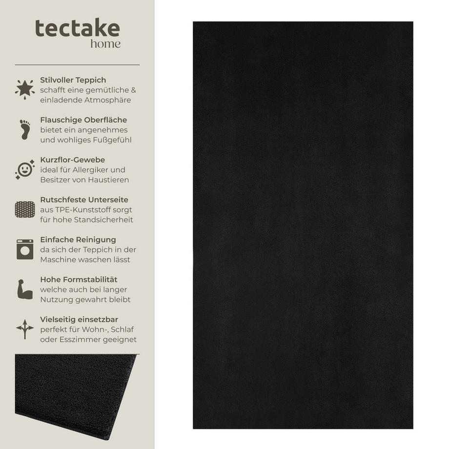 Tectake Tapis à poils ras SOFT ZONE surface douce  