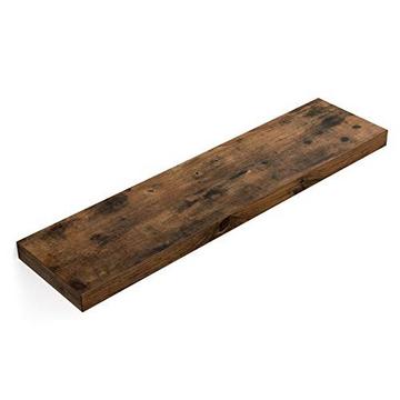 Mensola da parete rustica marrone, 80 cm, sostiene 15 kg
